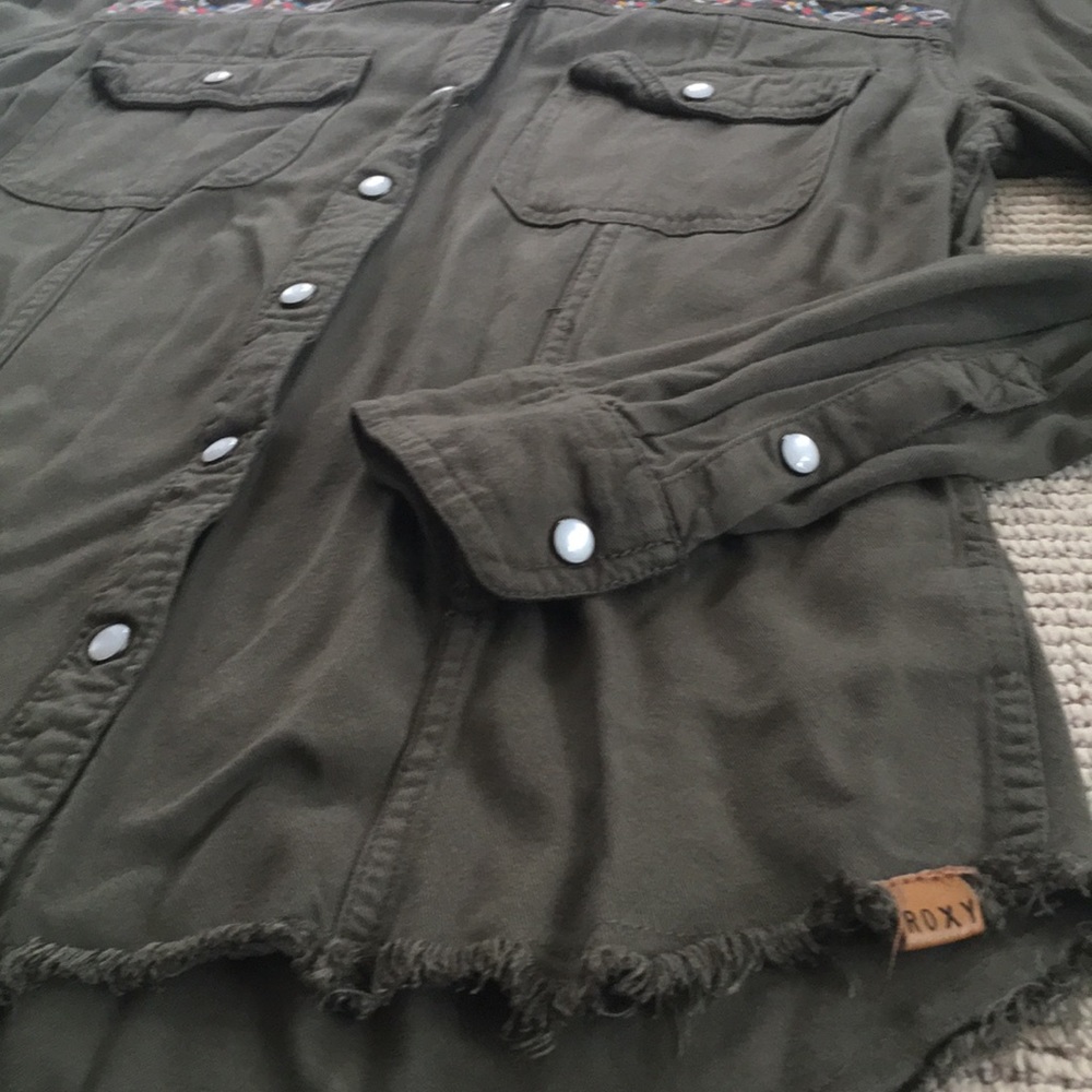 Roxy Olive Button Down - image 3
